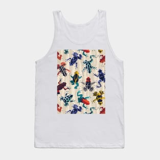 Quirky dart frogs dance // pattern // ivory textured background brightly multicoloured poison amphibians Tank Top